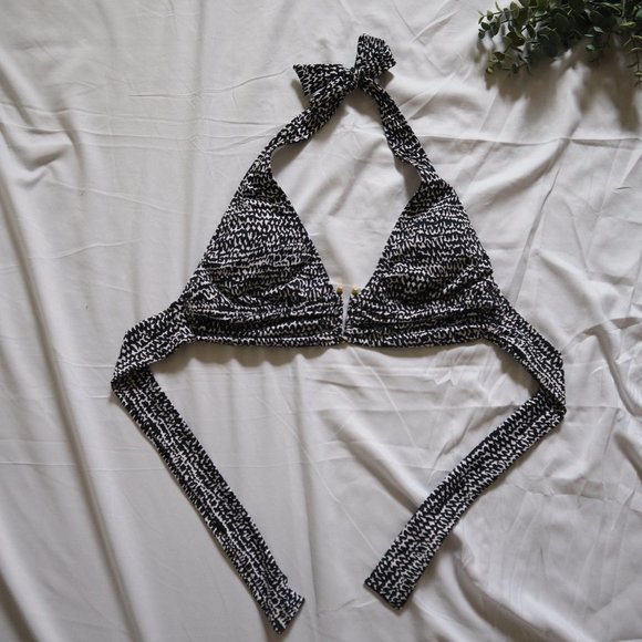 LA BLANCA Triangle Halter Print Bikini Top S / 6 - Picture 2 of 7